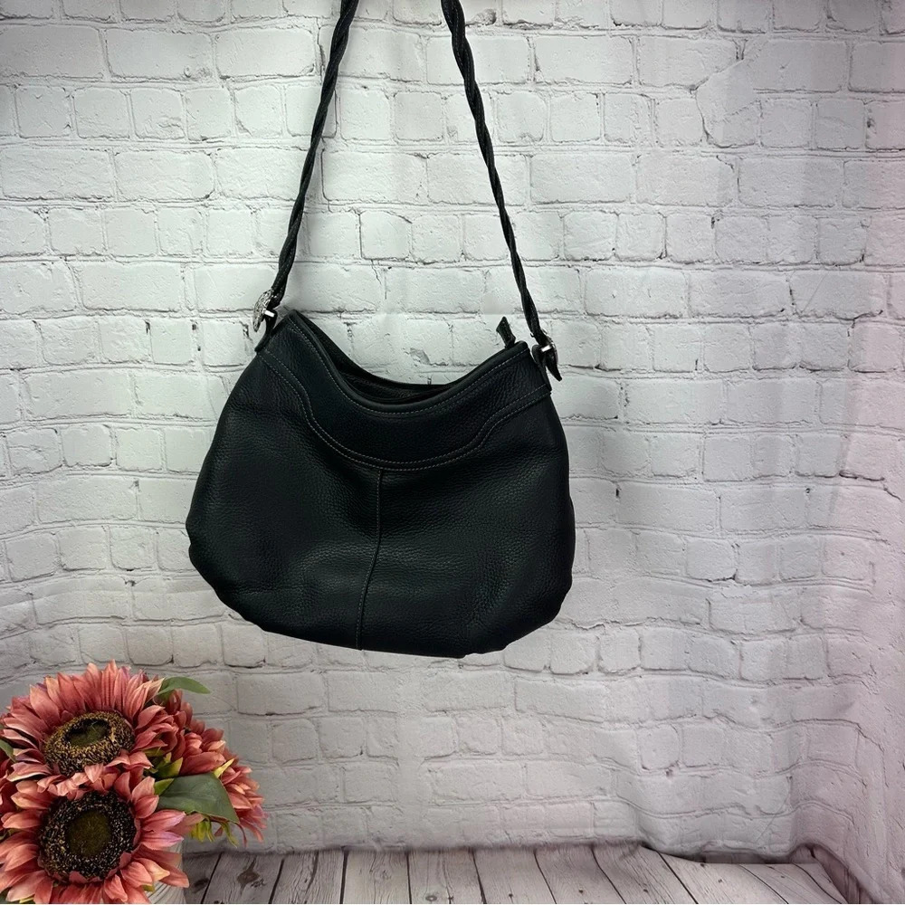 vintage brighton leather black shoulder bag purse western boho